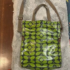 Orla Kiely Green Patterned Tote Bag